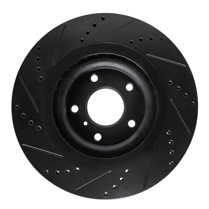 Infiniti QX50 Brake Rotor (1) - Front Right - R1 Concepts - Drilled & Slotted - Black - `19-`24